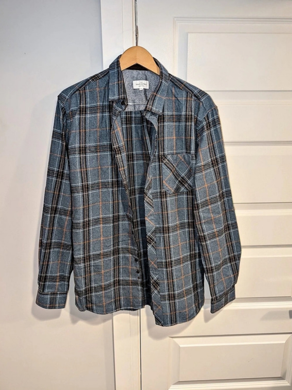 Rue Saint-Patrick Men's Plaid Button Up Shirt Blue & Gray Size XL